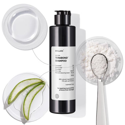 BrillareTerabond Bond Repair Shampoo | Repairs Damaged & Treated Hair | Reduces Breakage, Restores Strength & Elasticity | Sulphate Free Shampoo for Women | Frizzy & Dry Hair | 200ml