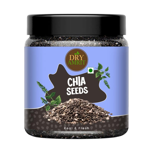 DRY AMRIT Chia Seeds 100g | Seeds for Weight Management | Rich in Calcium, Protein & Fibre | Beat the Heat | 100% Clean Chia Seeds for Eating | Antioxidant Rich Seeds
