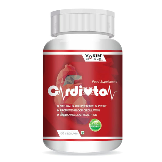 Supplement bottle labeled 'Cardioton' with red and white design on a white background