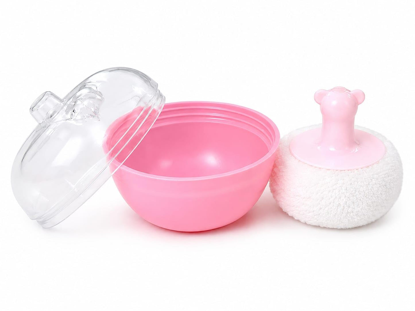 BABYDEN Baby Apple Shape Powder Puff With Powder Storage Bpa Free Pink