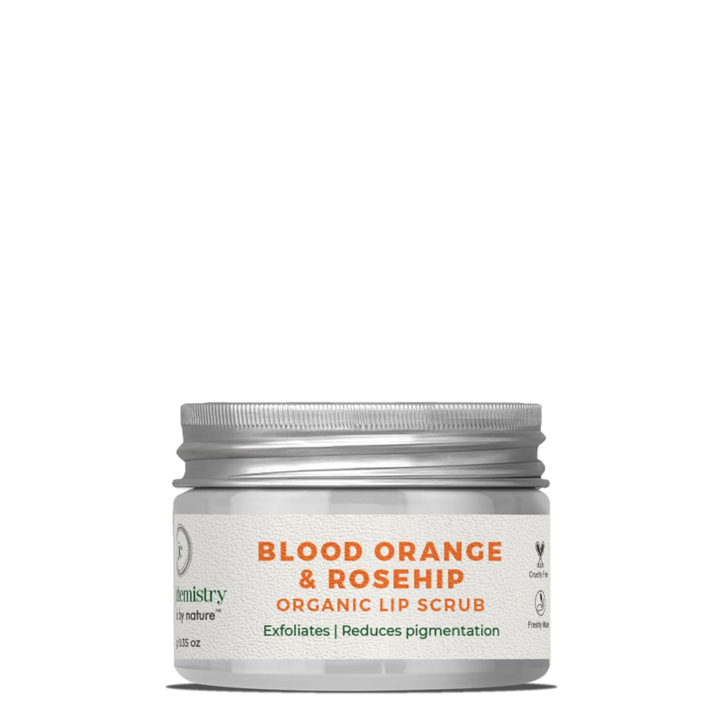 Juicy Chemistry Organic Lip Scrub with Blood Orange & Rosehip, 10 g | 100% Natural Exfoliating Lip Care | Brightens & Evens Lip Tone | Reduces Pigmentation | Dermatologically Tested | Certified Organic & Cruelty-Free