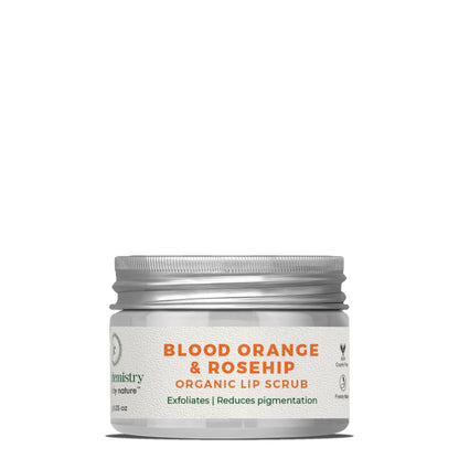 Juicy Chemistry Organic Lip Scrub with Blood Orange & Rosehip, 10 g | 100% Natural Exfoliating Lip Care | Brightens & Evens Lip Tone | Reduces Pigmentation | Dermatologically Tested | Certified Organic & Cruelty-Free