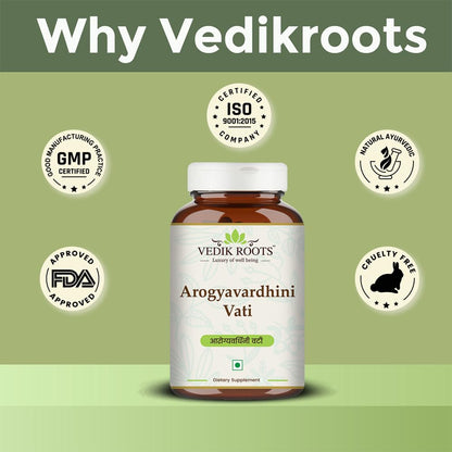 Arogyavardhini Vati Tablets - Natural Detox and Liver Health Support | For Spleen Enlargement | Reduces Bloating | For Nutrient Absorption Improvement | 120 Tablets (Pack of 1)