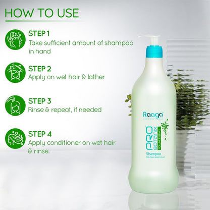 Raaga Professional Pro Botanix Volume Essence Shampoo with Green Apple Extract | Strengthens Hair, Provides Thicker Looking Hair | Suitable For Men & Women (1000 ml)