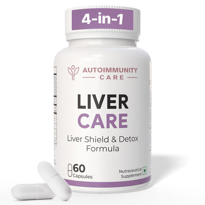 Autoimmunity Care Liver Care & Detox – Milk Thistle + NAC + Taurine + Dandelion + Selenium | Liver Detox Supplement for Fatty Liver, Digestion, Energy & Skin | Natural Body Detox Formula | 60 Caps (20 dose)