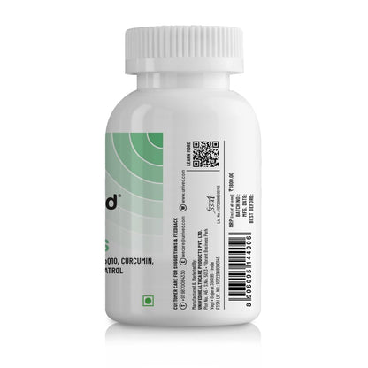 Zephivo Unived Advanced nutrients With Carorite™ (Carotenoid complex), Coenzyme Q10, Curcumin, Trans-resveratrol, Choline & L-taurine | Advanced formula to support healthy aging | 60 Vegan Capsules
