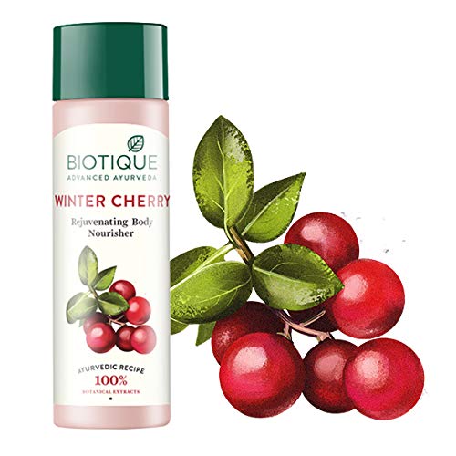 Biotique Winter Cherry Rejuvenating Body Lotion | Moisturizes and Hydrates the Skin | Prevents Ageing, Wrinkles and Dark Spots| 100% Botanical Extracts| Suitable for All Skin Types | 190ml