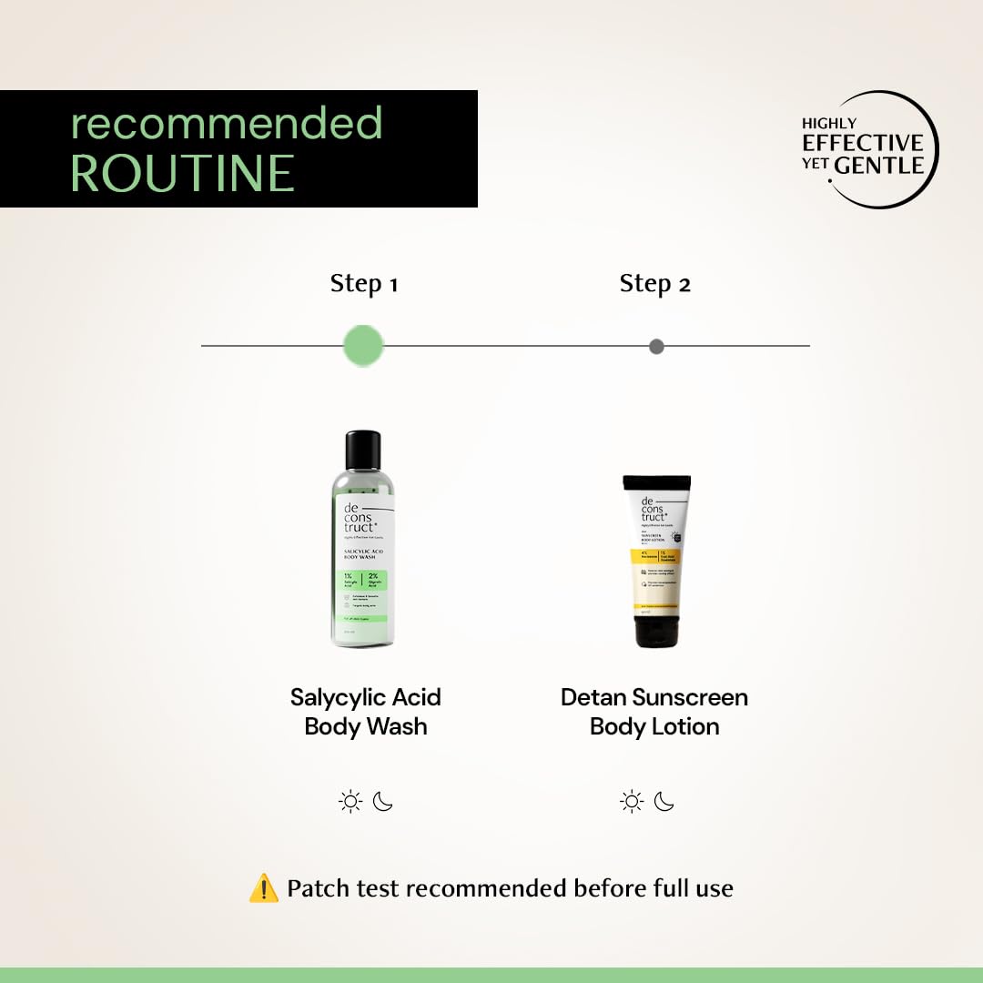 Two skincare products with labels for a recommended routine on a beige background.