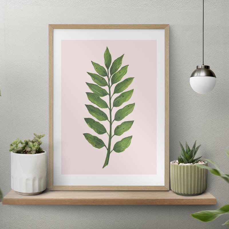 New Life Botanical Wall Painting| Modern Art Painting for Living Room Bed Room and Office | 11 x 14 inches (Natural Frame)