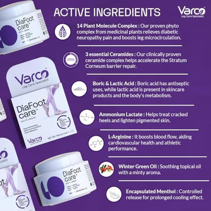 Diafoot Care Phyto Leg Moisturization & Brightening Cream|Ceramides, Shea-Butter, Deep Intense Moisturization Foot Cream For Women, Men (100 Gm)