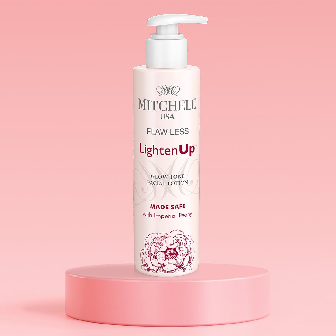 Mitchell USA Flawless Lighten Up Glow toner | hydrating face toner with imperial peony petal, alpha arbutin and vitamin E | Korean-inspired pore tightening and brightening toner for glowing skin | for women and men | 100 ml