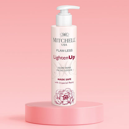 Mitchell USA Flawless Lighten Up Glow toner | hydrating face toner with imperial peony petal, alpha arbutin and vitamin E | Korean-inspired pore tightening and brightening toner for glowing skin | for women and men | 100 ml