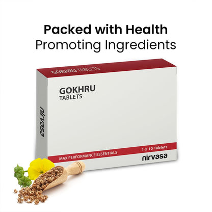 Nirvasa Gokhru Tablets for Men & Women (250mg, 10 Tab) | Natural Gokhru Extract (10:1) with Saponins & Tribulus Terrestris | Boosts Vitality, Rejuvenates Mind & Body, Enhances Vigour & Energy