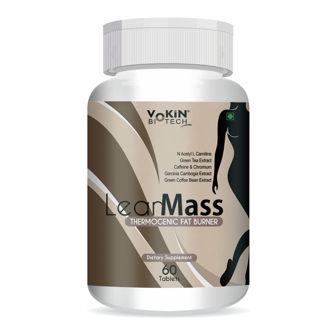 Vokin Biotech LeanMass thermogenic fat burner supplement bottle on a white background