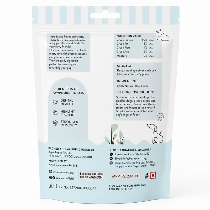 PAWPOURRI Natural Lamb Liver Nuggets Dog Treats, 100gm | Protein Rich Chewy Snacks for Dogs | Suitable for All Breeds & Life Stages | Daily Training & Reward Treats (Pack of 1)