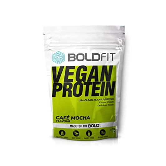 Boldfit Plant Based Protein Powder For Men & Women - Vegan Plant Protein Powder For Men & Women - Supports Metabolism, Immunity & Antioxidant - Cafe Mocha 500Gm