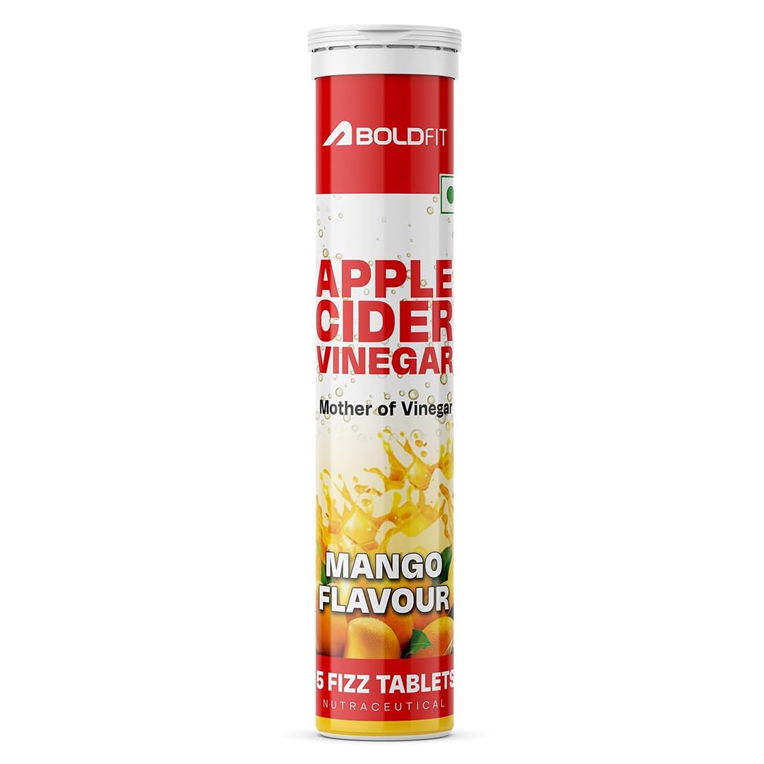 Boldfit Apple Cider Vinegar Tablets With Mother Acv Effervescent Tablets For Immunity ,Digestion, Acv Tablets Acv Apple Cider Vinegar Tablet With Mango Flavor-(Pack Of 1) 15 Tablets