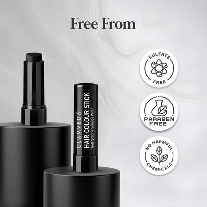 Glamveda Men Hair Color Stick | Instant Root Touch-Up & Grey Hair Cover-Up | Natural Hairline & Beard Touch-Up | Highly Pigmented Hairline Powder Stick | Long-Lasting Matte Finish | Pack of 1