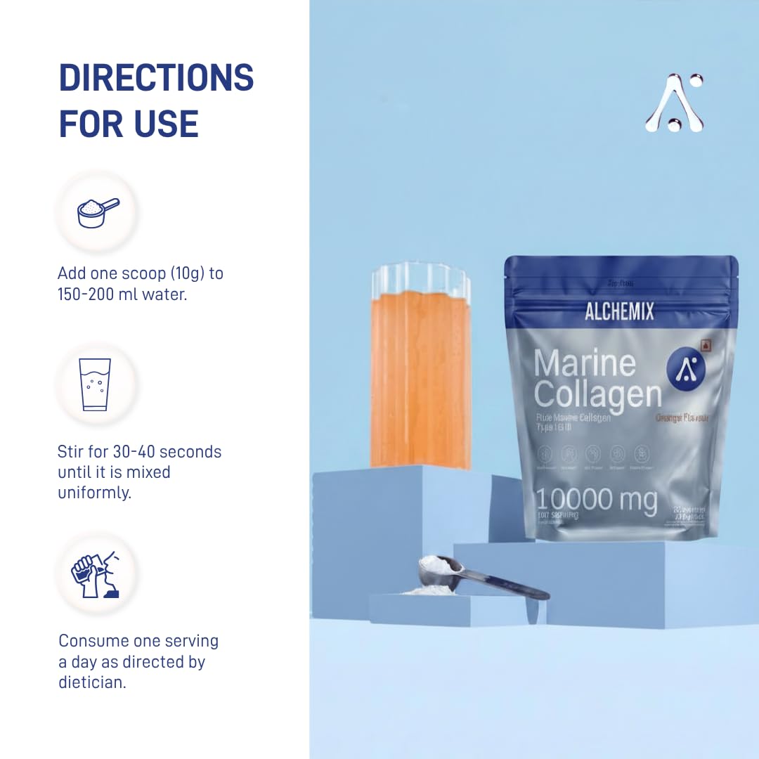 Alchemix 8000mg Pure Korean Marine Collagen Supplements for Women & Men,200g|Hydrolyzed Collagen Powder and Amino Acids| Supports Healthy Skin, Hair, Nails, Bone & Joint|Unflavored,1 count,20 servings | Alchemix