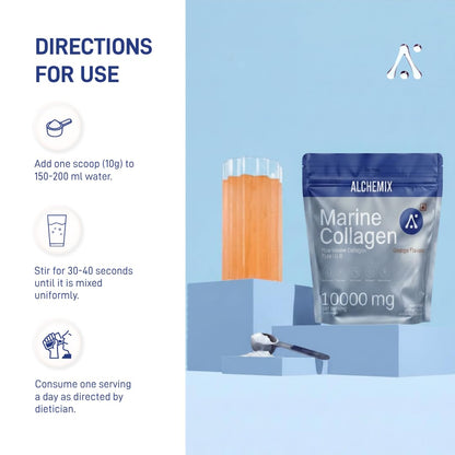 Alchemix 8000mg Pure Korean Marine Collagen Supplements for Women & Men,200g|Hydrolyzed Collagen Powder and Amino Acids| Supports Healthy Skin, Hair, Nails, Bone & Joint|Unflavored,1 count,20 servings | Alchemix