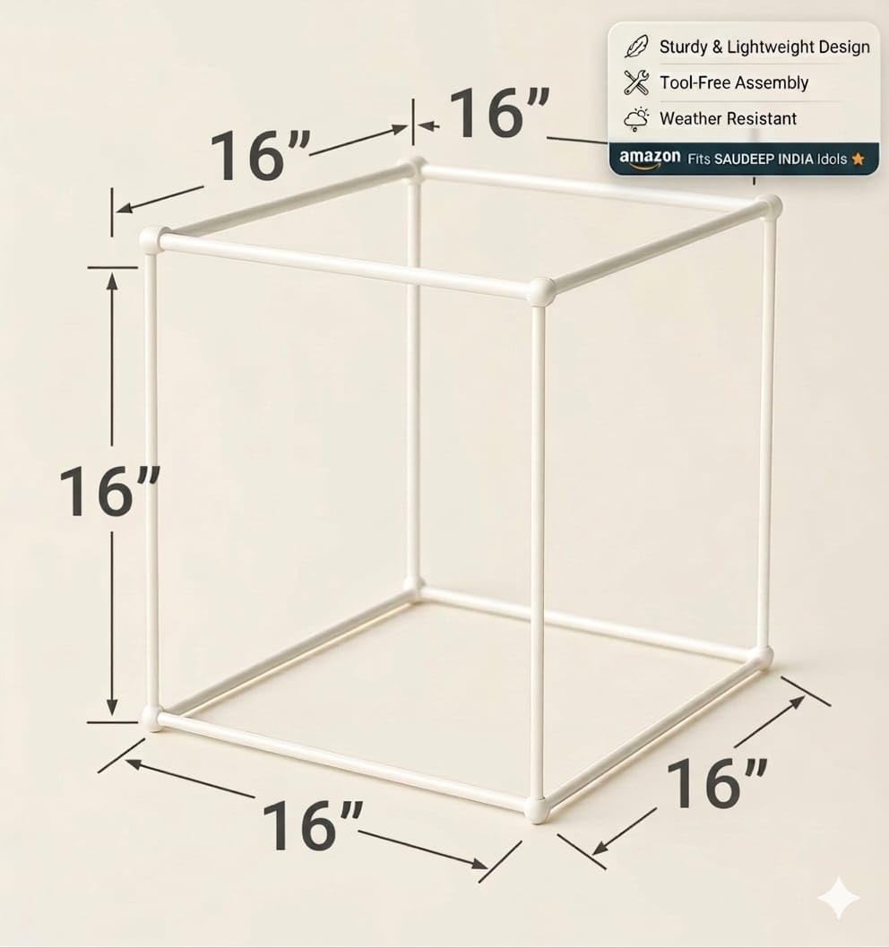 SAUDEEP INDIA 40cm Ganpati Mandap for Ganesh Chaturthi Idol Home Decor | Ganesh Murti Sthapana Stand | DIY Pooja Pandal Backdrop Frame Setup | Home Temple Ganpati Bappa Idol Platform