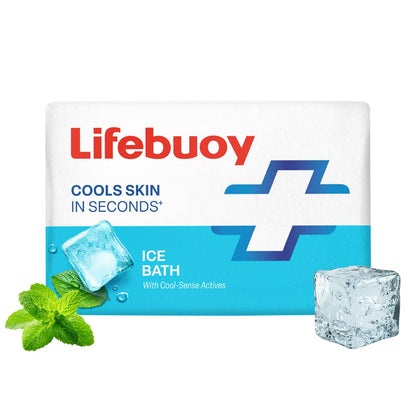 LIFEBUOY Ice Bath Soap Combo Pack of 5, 125g each, for Rapid Heat Relief, with Menthol and Cool Sense Actives, Refreshing Fragrance, Designed for Indian Summer, for Men and Women