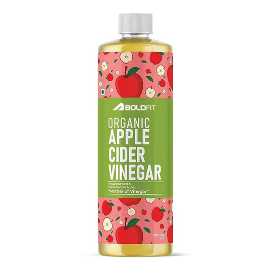 Boldfit Organic Apple Cider Vinegar with Mother Juice Raw, Unfiltered, Unpasteurized ACV Juice for Weight Loss, Digestion, Gut Health, Bloating, Hair and Skin Care- 1L