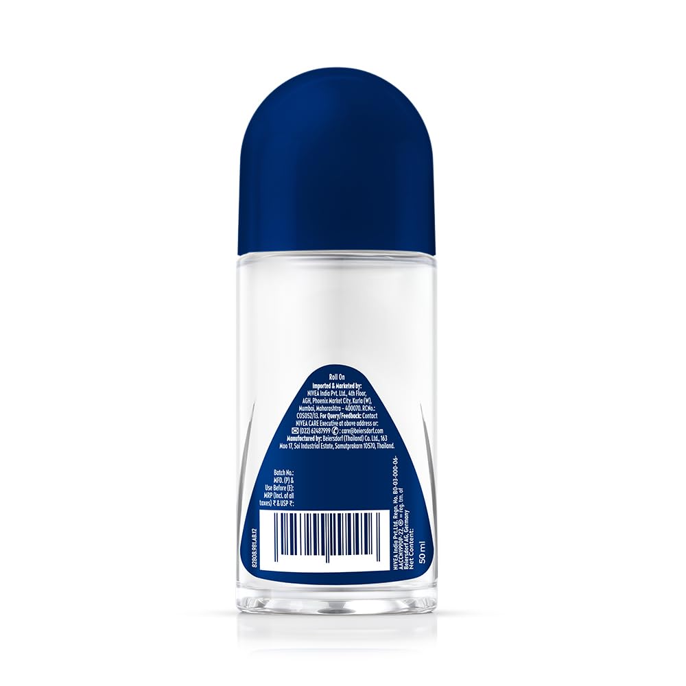 NIVEA MEN Fresh Active 50ml Deo Underarm Roll On | With Fresh Ocean Extracts Scent| 72 H Freshness| 0% Alcohol | Dermatologically Approved & Paraben Free Formula