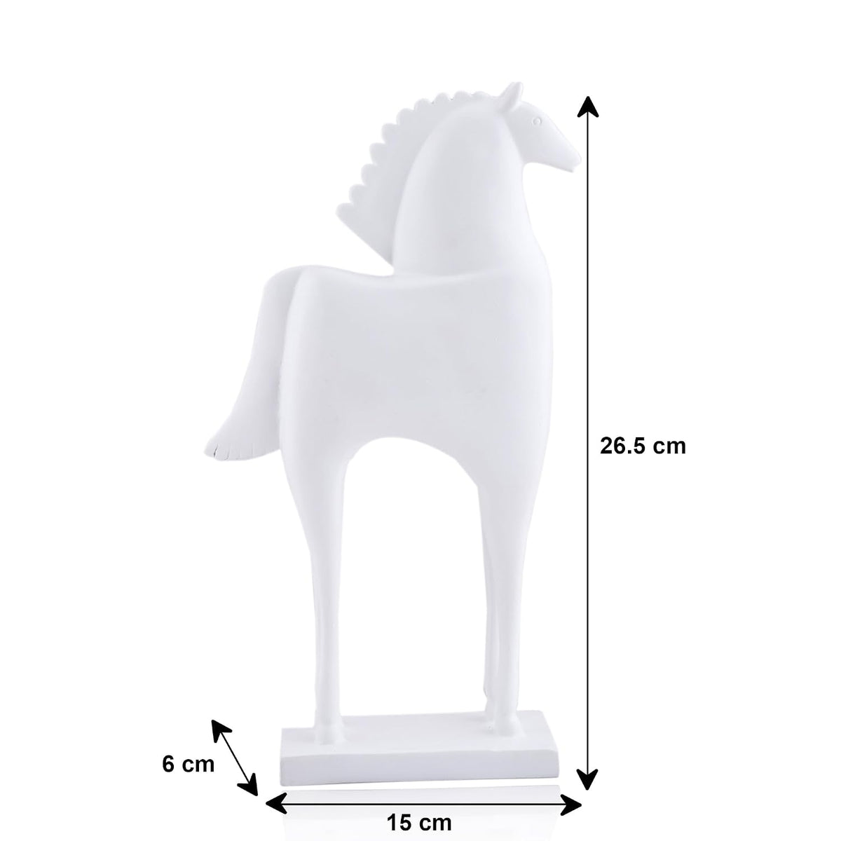Elegant Horse Figurine | Modern Minimalist Home,Office Decor | Sleek Resin Sculpture | Contemporary Home Accent - White