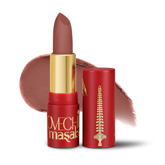 LoveChild Masaba 90s Drip Hey Sugar (Brown Sugar) Luxe-Matte Lipstick with Intense One-Swipe Color Payoff in High-Pigment HD Crème Matte Formula, 4gm