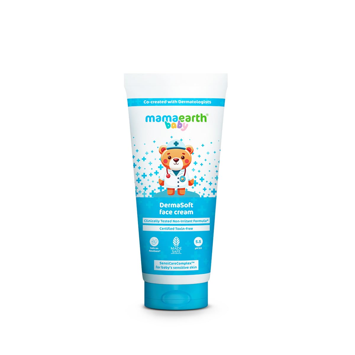 Mamaearth Baby DermaSoft Face Cream with SensiCareComplex™ for Baby's Sensitive Skin - 80gms | Co-created with Dermatologists for Newborns | Enriched with SensiCareComplexTM for Baby's Sensitive Skin | Safe and Non-irritant formula*