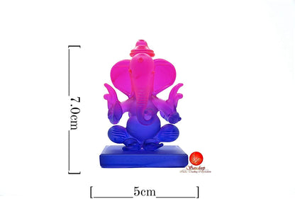 Ganesha Idol for Car Dashboard | Beautiful Ganesh Murti for Home Temple | Ganpati Figurine Statue Showpiece Sculpture for Office Desk (Purple)