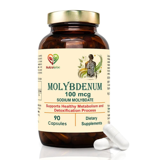 Nutraliebe Molybdenum - Sodium Molybdate 100mcg, Supports Enzyme Function and Detoxification, 90 Capsules