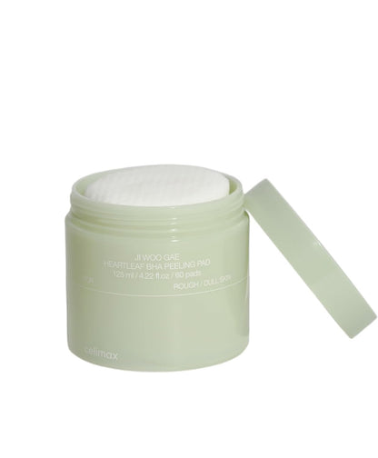celimax Ji Woo Gae Heartleaf BHA Peeling Pad (60 Pads) Korean Toner Pads with Heartleaf Extract, BHA & Niacinamide, Exfoliating, Pore-Clearing, Removes Dead Skin, Minimises Pores, Calms & Smooths Skin