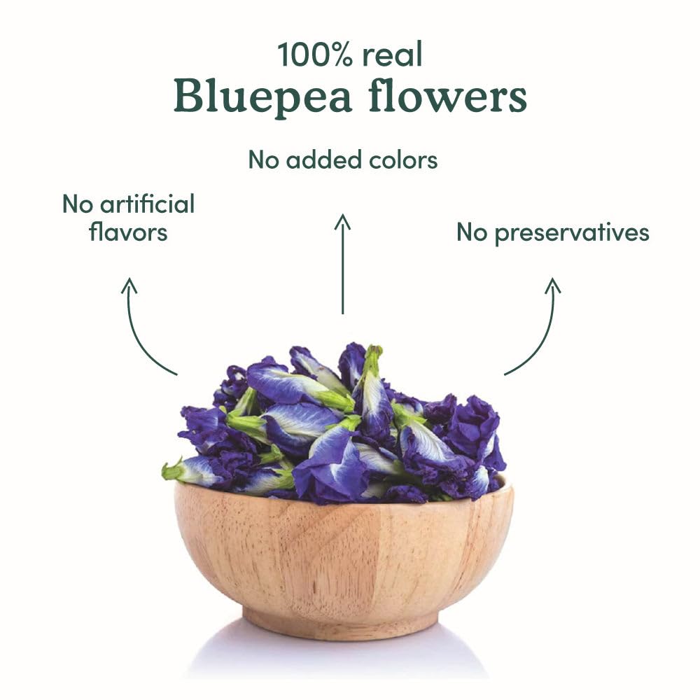 VAHDAM Butterfly Pea Flower Loose Leaf Tea | 50g Pure Dried Butterfly Flower | Color-Changing Blue Butterfly Tea, Caffeine-Free Antioxidant Herbal Infusion | For Mocktails & Cooking