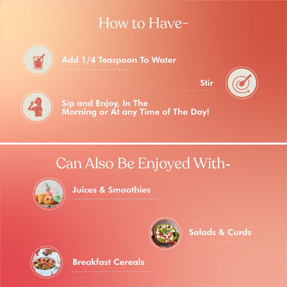 Instructions for using a product with images of food items on a pink background
