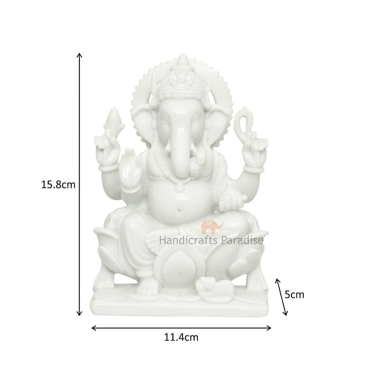Paradise Sitting Ganesha for Puja Goodluck Blessings and Home Décor Showpiece - 6.25 inch