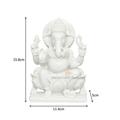 Paradise Sitting Ganesha for Puja Goodluck Blessings and Home Décor Showpiece - 6.25 inch