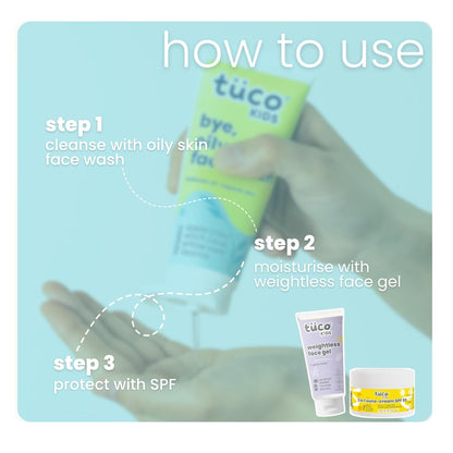 Tuco® Kids Daily Face Wash for Acne Prone Skin | Infused with Orange, Glycerin, Sugarcane, Witch hazel | pH Balanced | 2-15 Years Age| Paraben, SLS & Sulphate Free | 100 ml (Pack of 1)