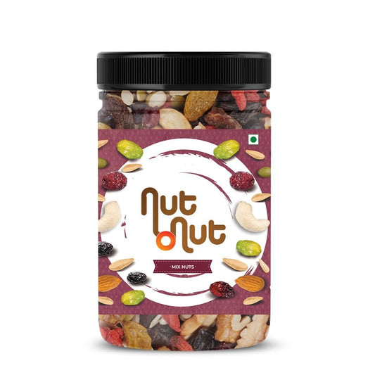 Nut O Nut Healthy Mix Dry Fruits (Almond,Cashew(W240),Walnut,Green And Black Raisin Cranberry,Sunflower Seeds,Pumpkin Seeds) Nuts (Jar Pack) 250G Power Of 9 Dry Fruits Protein Rich Snack Panchmeva