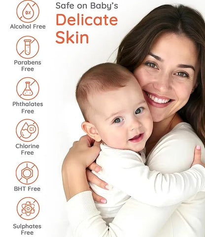 Babyhug Pro Sensitive pH 5.5 Peach Milk Bamboo Wipes - 72 Wipes