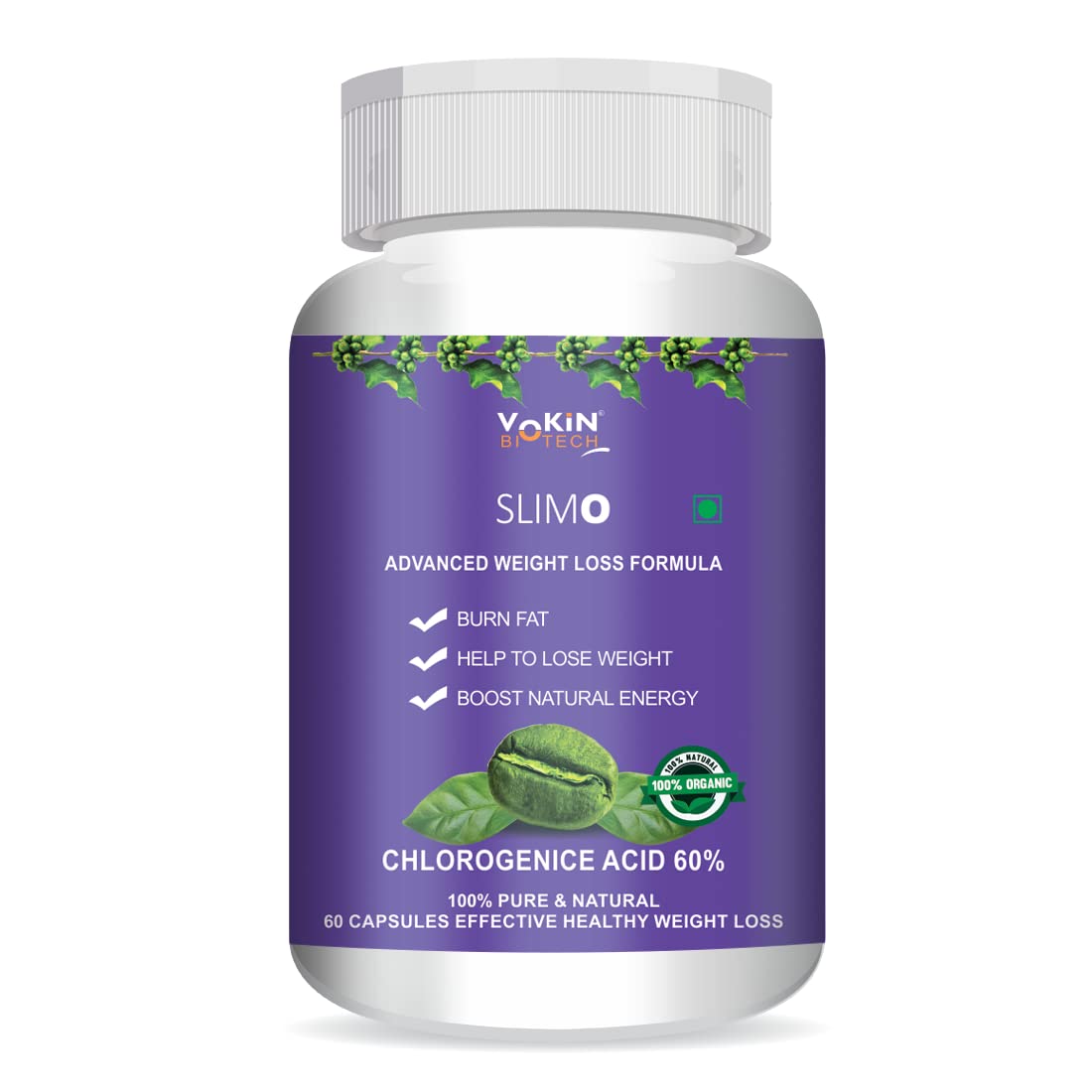 Vokin Biotech Slim0 supplement bottle on a white background