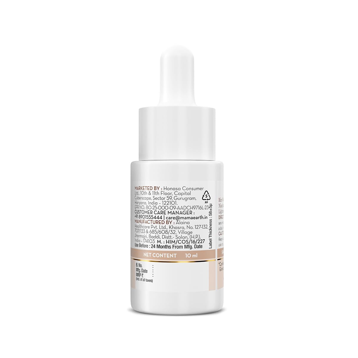 Mamaearth Rice Water Dewy Active Serum with 10% Niacinamide, Rice Water & Hyaluronic Acid - 10 ml | For Glass Skin | Gives Dewy Finish | Brightens Skin | Suits All Skin Types
