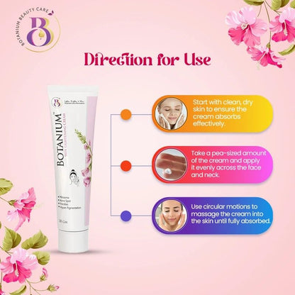 Botanium Skin Lightening Face Cream 30gm | For Melasma, Acne Spot, Freckles & Hyper Pigmentation | Enriched With L-Glutathione, Niacinamide & Vitamin C | Men & Women | Non-Greasy & Lightweight
