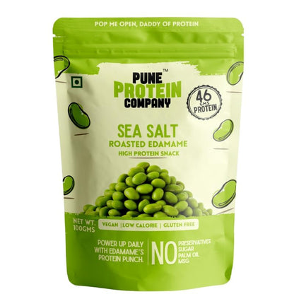 Sea Salt Roasted Edamame Beans (100g) | 46g High Plant Protein Per 100g | Diet for Everyday Nutrition & Well-being | Vegan, Gluten Free, Low Calorie Crunchy Savoury Healthy Snack