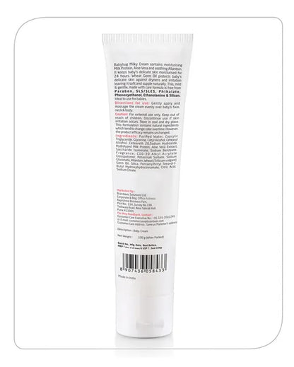 Babyhug Daily Moisturizing Milky Cream for Newborn Babies, Milk Protein Formula, 100 g | Dermatologically Tested, Pediatrician Approved | Silicone, Paraben, Phthalete, Sulphate Free