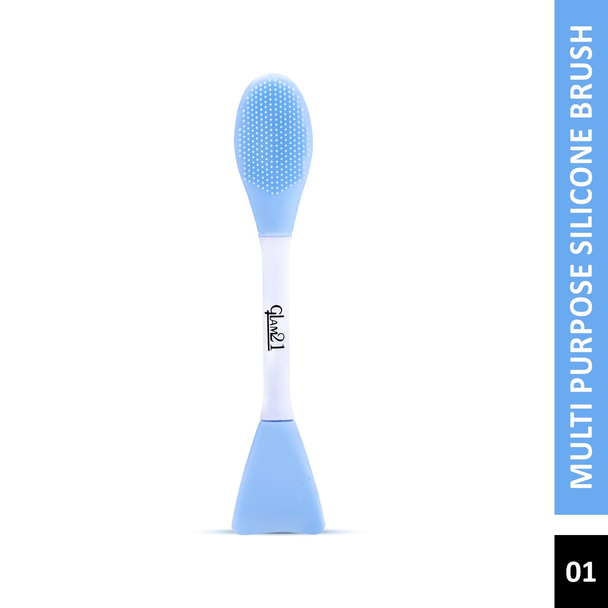 Glam21 Multipurpose Silicone Brush | 2in1 Soft Double-sided Deep Cleansing & Skin Massaging | Micro Scrubber to Face, Nose & Lips for Pore Cleansing, Removing Blackhead