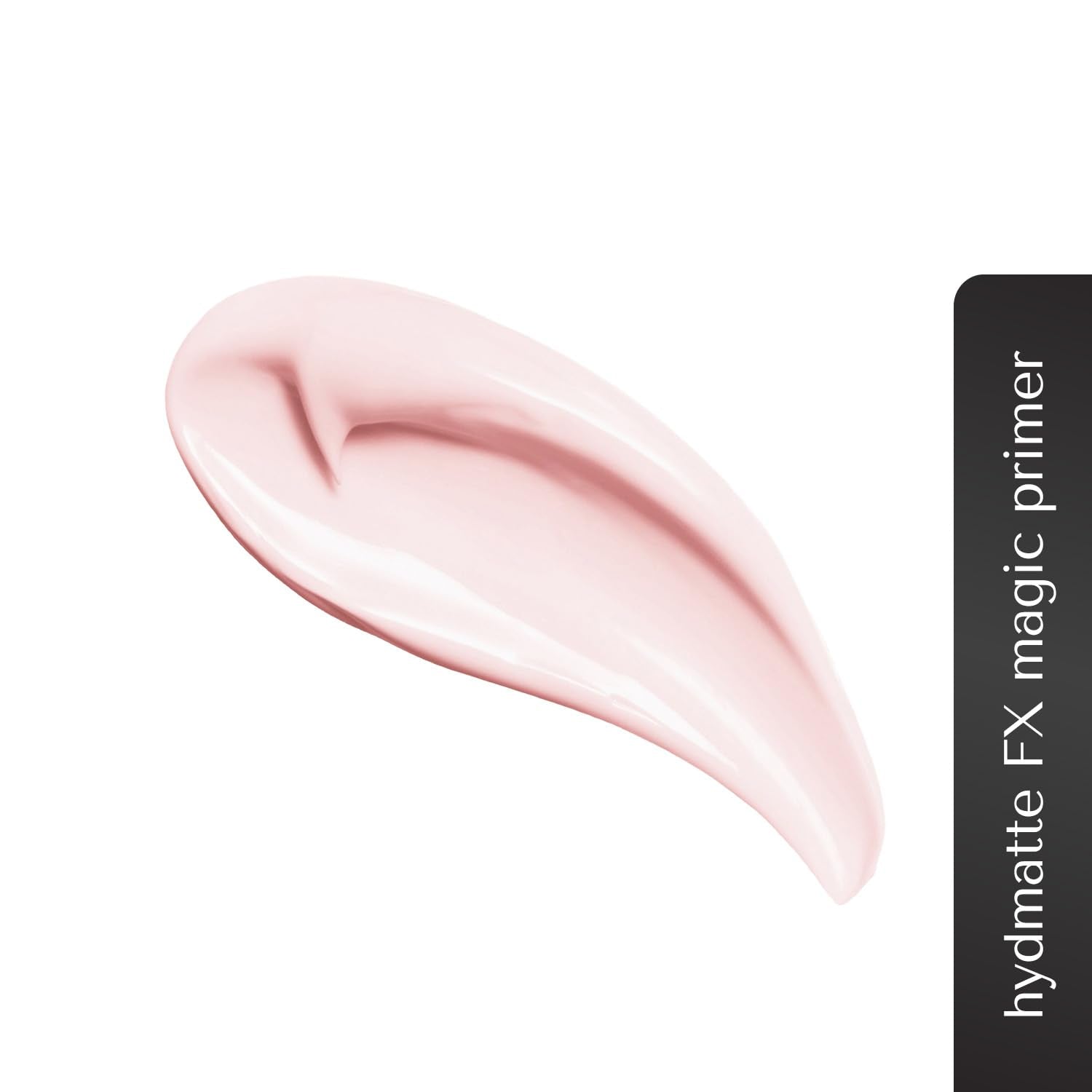 Pink primer swatch with 'hydmatte FX magic primer' text on a white background