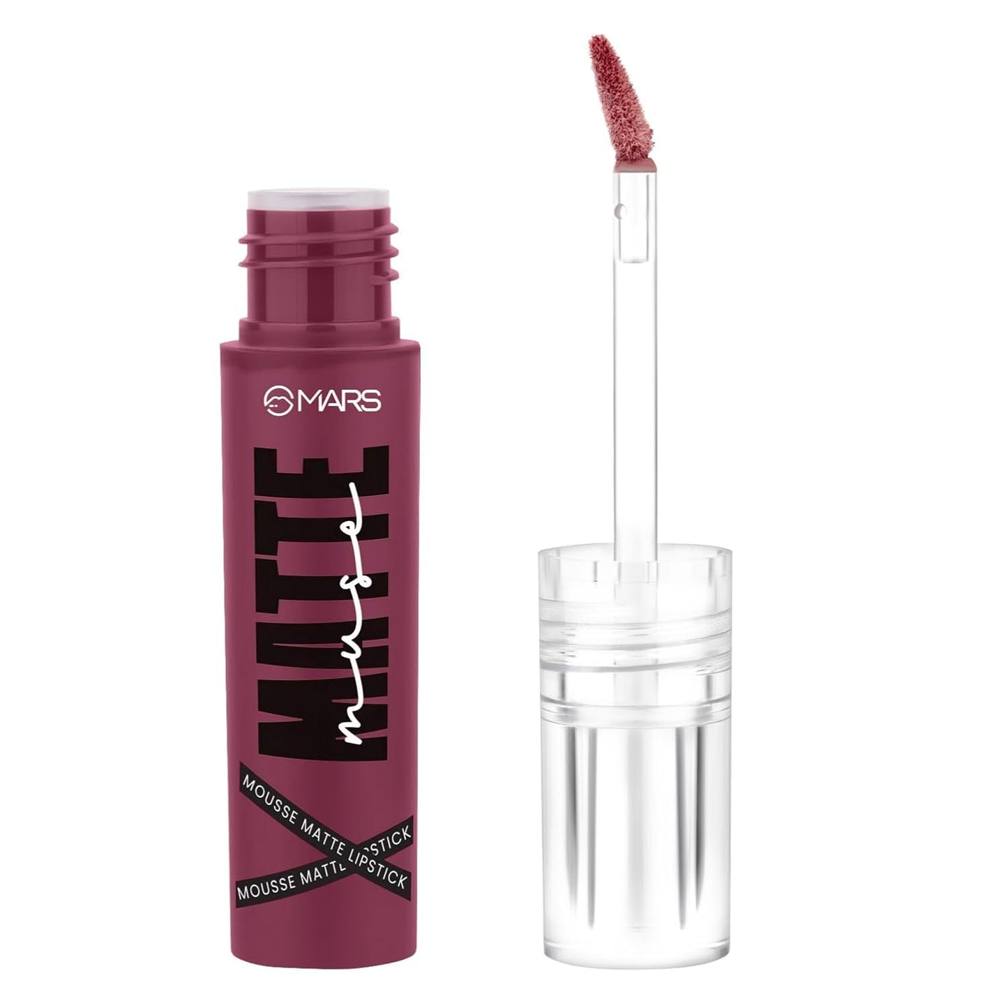 MARS Matte Muse Mousse Lipstick (3ml) (13-POWER DIVA) with Doe-Foot Applicator | Highly Pigmented | Smooth Texture | Hydrating Formula | Blurry Lips Effect