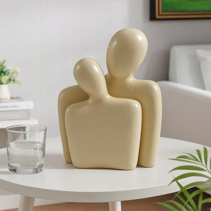 CraftVatika Romantic Couple Statue Home Decoration Items for Living Room, Modern Abstract Couple Sculpture Set, Valentine Gift for Girlfriend Boyfriend Husband Wife Her Him, Table Decor Home